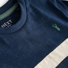 Load image into Gallery viewer, Navy Blue Colourblock Long Sleeve T-Shirt (3-12yrs)

