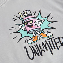 Load image into Gallery viewer, Grey Graffiti Back Print Relaxed Fit Short Sleeve Graphic Print T-Shirt (3-12yrs)
