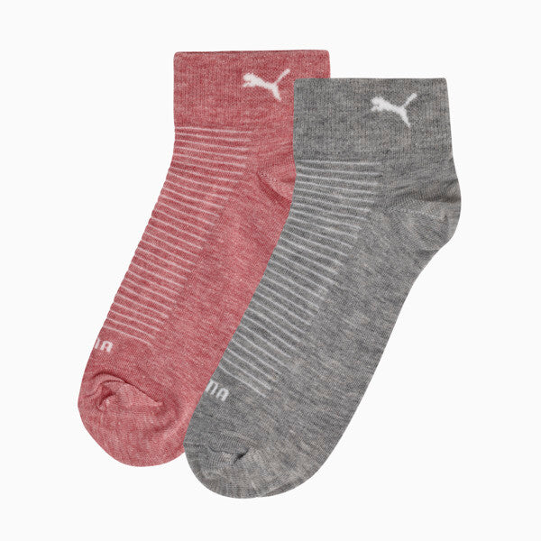 Lad.2 Pk Ankle Socks Gry