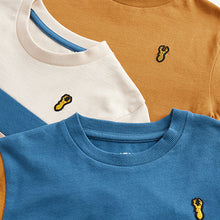 Load image into Gallery viewer, Ochre Yellow/Cream 100% Cotton Long Sleeve Colourblock T-Shirts 3 Pack (3-12yrs)
