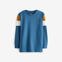 Load image into Gallery viewer, Ochre Yellow/Cream 100% Cotton Long Sleeve Colourblock T-Shirts 3 Pack (3-12yrs)
