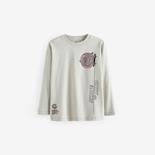 Load image into Gallery viewer, Purple/Stone/Black Skeleton Graphic Print Relaxed Fit Long Sleeve T-Shirts 3 Pack (3-12yrs)
