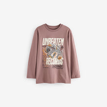 Load image into Gallery viewer, Blue Dino Graphic 100% Cotton Long Sleeve T-Shirts 3 Pack (3-12yrs)
