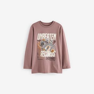 Blue Dino Graphic 100% Cotton Long Sleeve T-Shirts 3 Pack (3-12yrs)