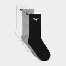 Load image into Gallery viewer, Mns 3pk Logo Tennis Sock WhT
