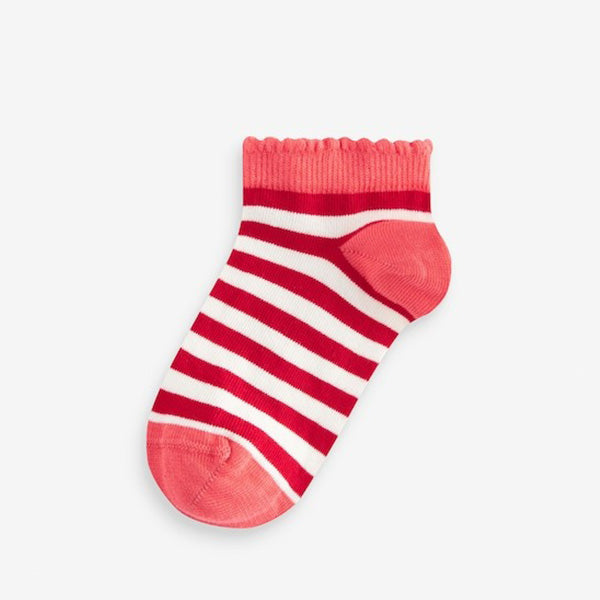 Red and White Cotton Rich Strawberry Trainer Socks 5 Pack