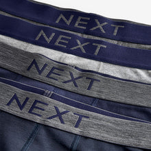 Load image into Gallery viewer, Grey/Navy 4 pack Hipster 100% Cotton Boxers
