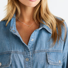 Load image into Gallery viewer, Mid Blue Belted Denim Shirt Dress
