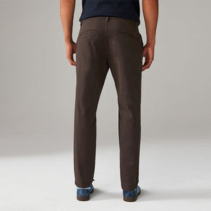 Brown Slim Fit Stretch Chinos Trousers