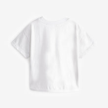 Load image into Gallery viewer, White 100% Cotton Short Sleeve Appliqué T-Shirt (3mths-6yrs)
