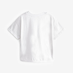 White 100% Cotton Short Sleeve Appliqué T-Shirt (3mths-6yrs)