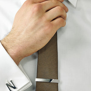 Silver Tone Textured Tie Clip