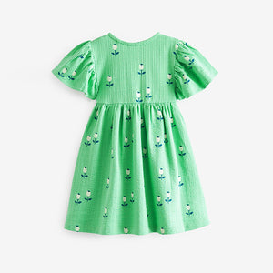 Bright Green Wrap Jersey Dress (3mths-5-6yrs)