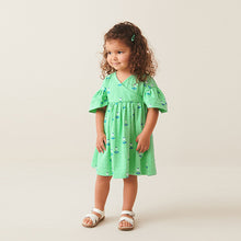 Load image into Gallery viewer, Bright Green Wrap Jersey Dress (3mths-5-6yrs)
