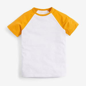 Multi 4 Pack Short Sleeve Raglan T-Shirts (3-12yrs)