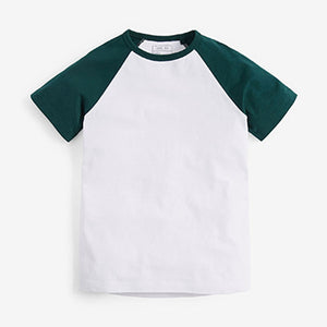 Multi 4 Pack Short Sleeve Raglan T-Shirts (3-12yrs)