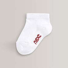 Load image into Gallery viewer, White 7 Pack Cotton Rich Trainer Socks
