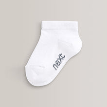 Load image into Gallery viewer, White 7 Pack Cotton Rich Trainer Socks
