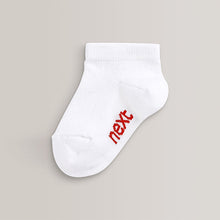 Load image into Gallery viewer, White 7 Pack Cotton Rich Trainer Socks
