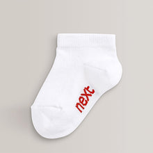 Load image into Gallery viewer, White 7 Pack Cotton Rich Trainer Socks
