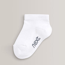Load image into Gallery viewer, White 7 Pack Cotton Rich Trainer Socks
