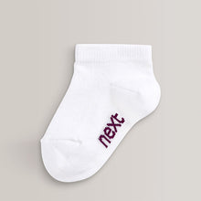 Load image into Gallery viewer, White 7 Pack Cotton Rich Trainer Socks
