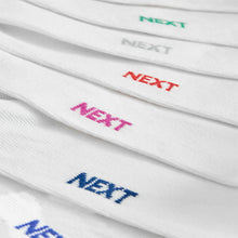 Load image into Gallery viewer, White 7 Pack Cotton Rich Trainer Socks
