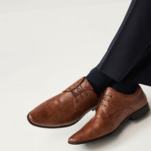 Load image into Gallery viewer, Tan Brown Standard Fit Derby Lace-Up Shoes
