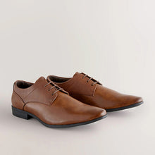 Load image into Gallery viewer, Tan Brown Standard Fit Derby Lace-Up Shoes
