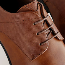 Load image into Gallery viewer, Tan Brown Standard Fit Derby Lace-Up Shoes
