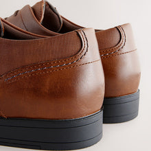 Load image into Gallery viewer, Tan Brown Standard Fit Derby Lace-Up Shoes
