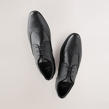Load image into Gallery viewer, Black Standard Fit Brogue Shoes

