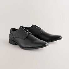 Load image into Gallery viewer, Black Standard Fit Derby Lace-Up Shoes
