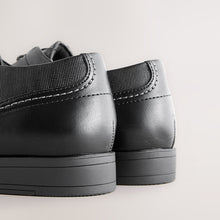 Load image into Gallery viewer, Black Standard Fit Derby Lace-Up Shoes

