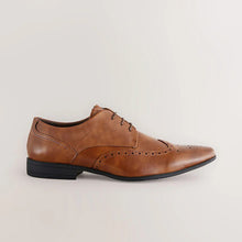 Load image into Gallery viewer, Tan Brown Standard Fit Brogue Shoes
