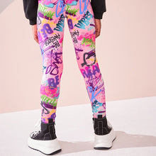 Load image into Gallery viewer, Pink Graffiti Printed Leggings (3-12yrs)
