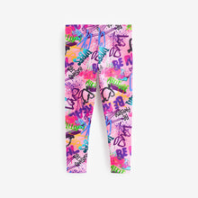 Load image into Gallery viewer, Pink Graffiti Printed Leggings (3-12yrs)
