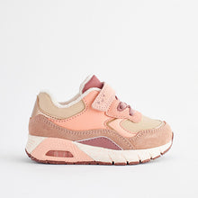 Load image into Gallery viewer, Neutral/Pink Elastic Lace Chunky Trainers
