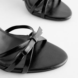 Black Forever Comfort® Barely There Bow Stiletto Sandals