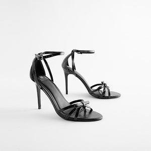 Black Forever Comfort® Barely There Bow Stiletto Sandals