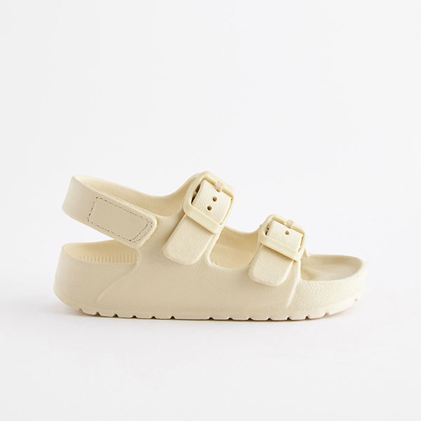 Buttermilk White Double Buckle Ankle Strap EVA Sandals