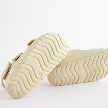 Load image into Gallery viewer, Buttermilk White Double Buckle Ankle Strap EVA Sandals
