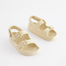 Load image into Gallery viewer, Buttermilk White Double Buckle Ankle Strap EVA Sandals
