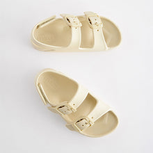 Load image into Gallery viewer, Buttermilk White Double Buckle Ankle Strap EVA Sandals
