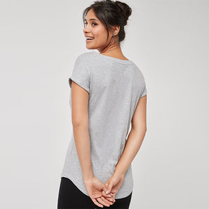 Grey Marl Cap Sleeve T-Shirt