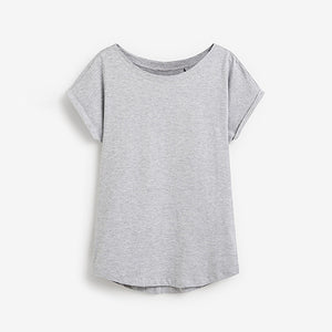 Grey Marl Cap Sleeve T-Shirt