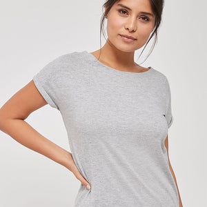 Grey Marl Cap Sleeve T-Shirt