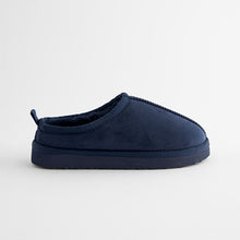Load image into Gallery viewer, Navy Blue Cosy Mule Slippers
