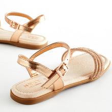 Load image into Gallery viewer, Rose Gold Glitter Occasion Sandals

