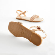 Load image into Gallery viewer, Rose Gold Glitter Occasion Sandals
